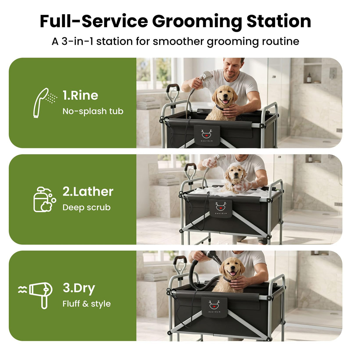Foldable Dog Bath Cart with Brake Z6935