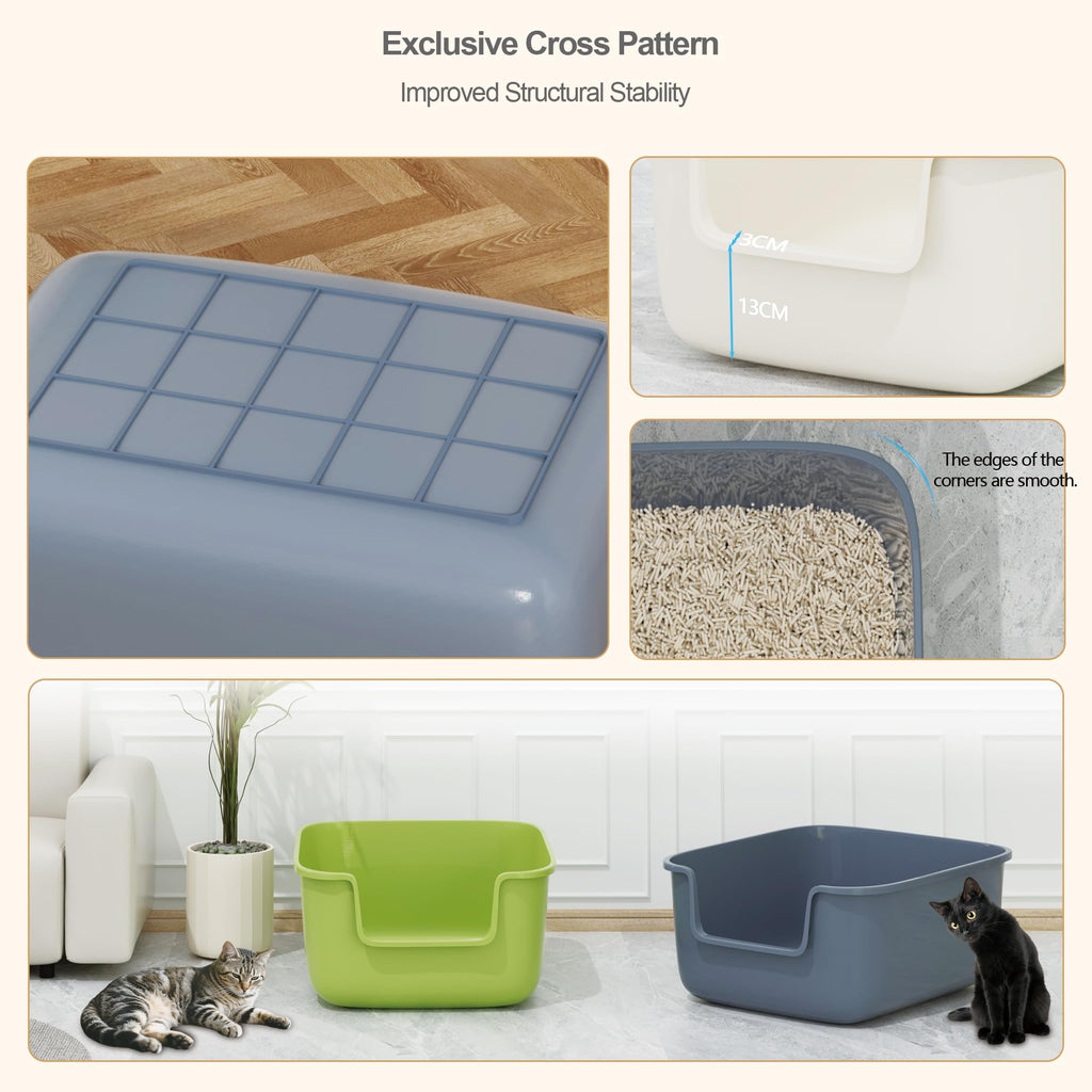 Large High Sided Cat Litter Box with Scoop 2 Pack U49047
