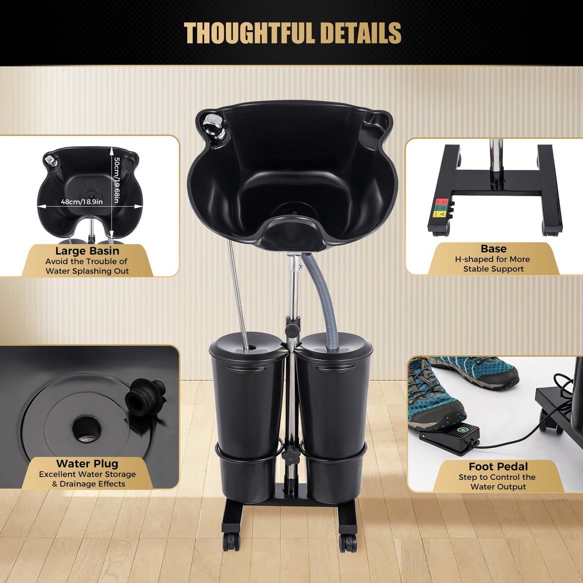 Portable Shampoo Bowl with Electric Pump E807373