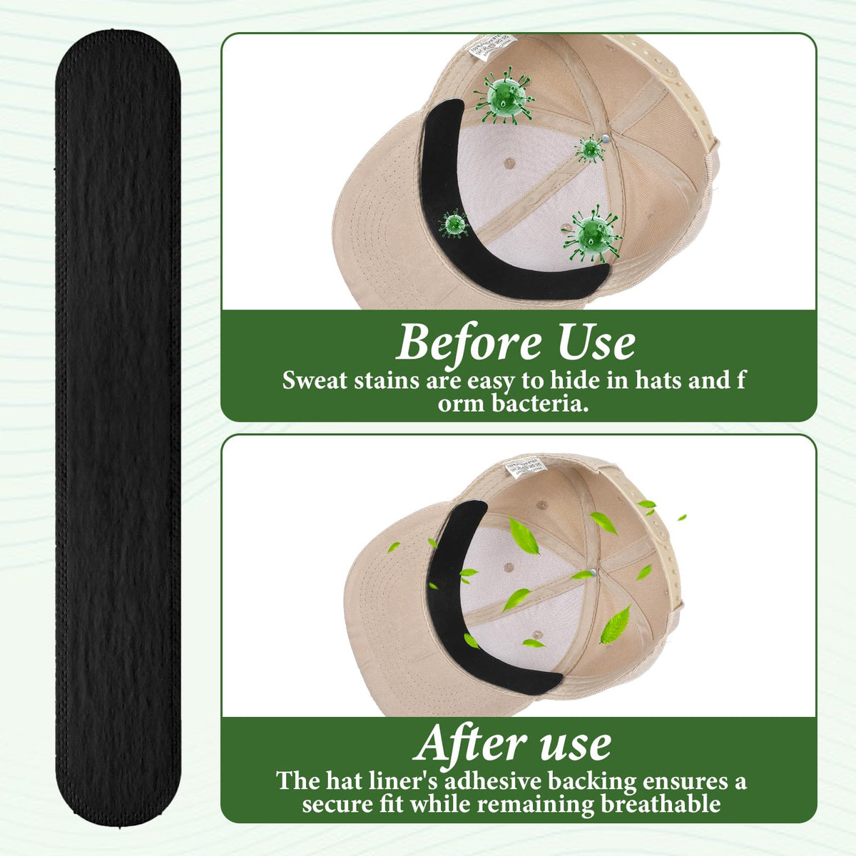 30 Pcs Disposable Hat Sweat Liner Sweatband Inserts X20340