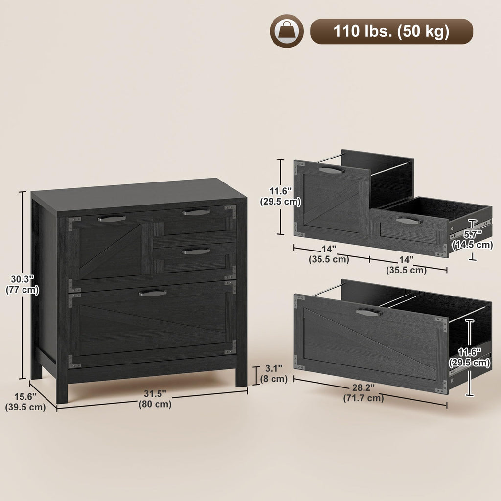 Black 4 Drawer File Cabinet G60654
