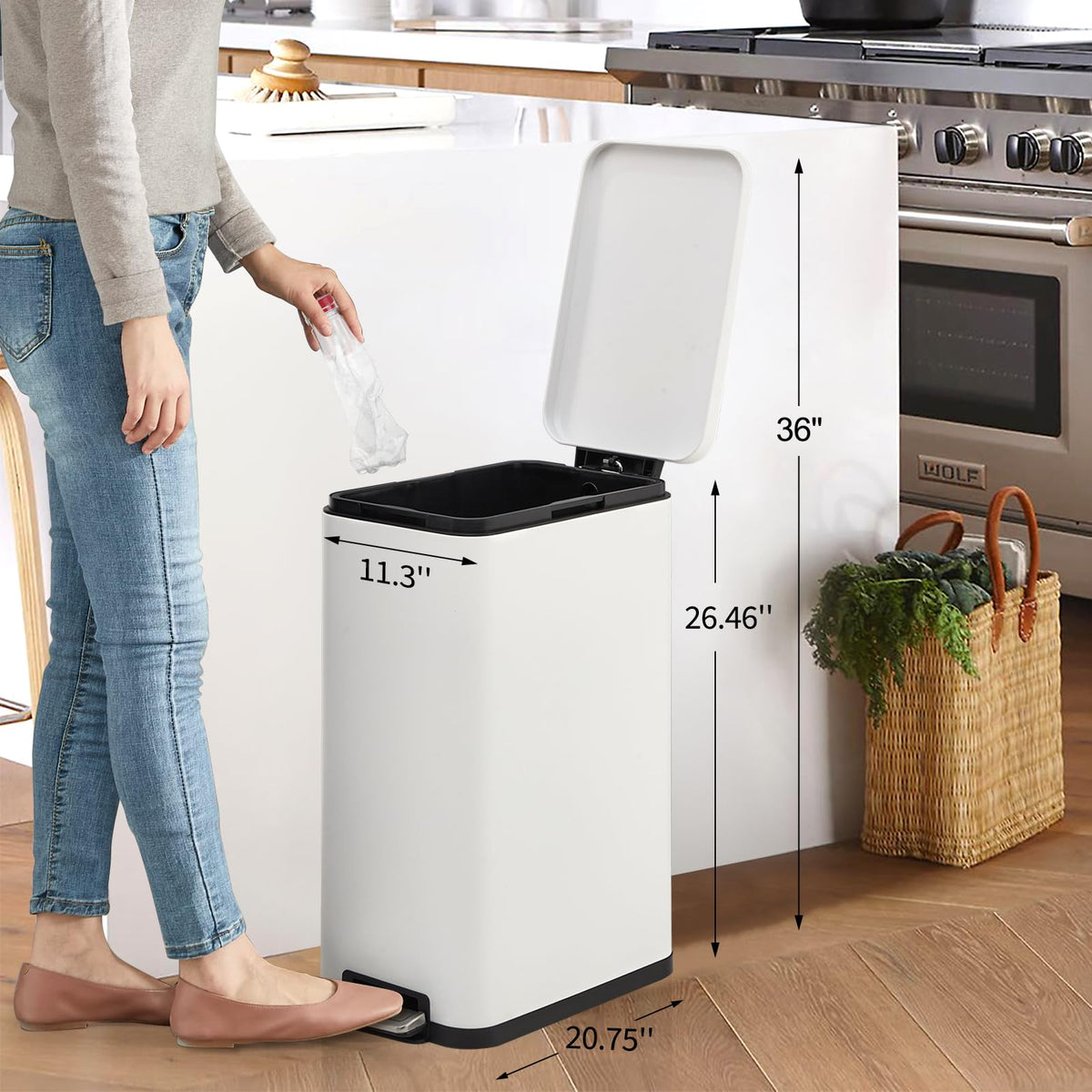 13.2 gal Stainless Steel Step Trash Can W710