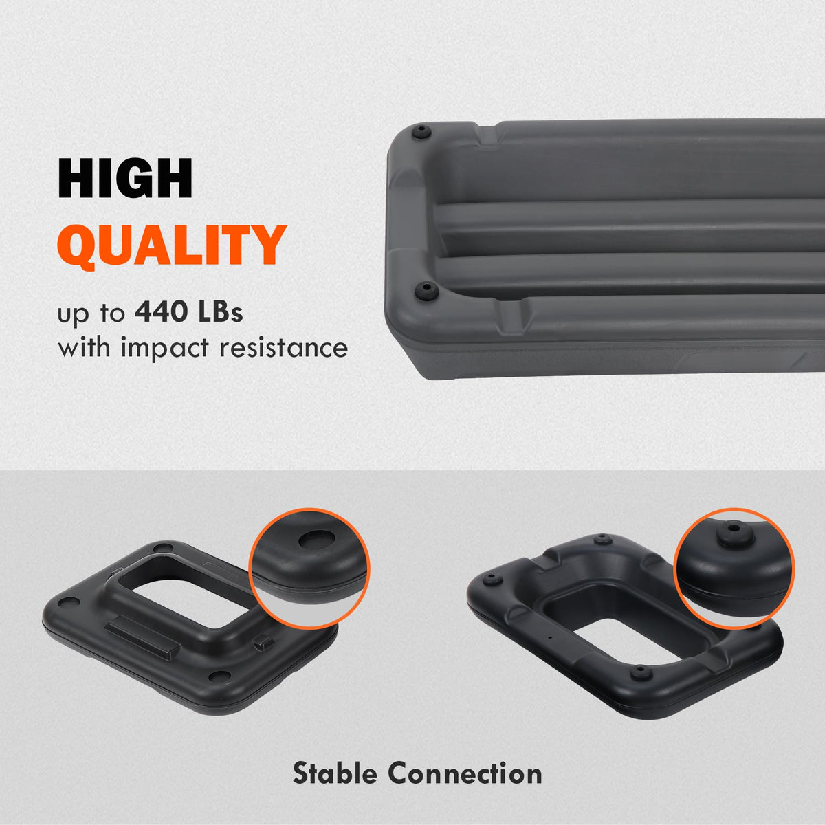 Adjustable Aerobics Platform with 4 Risers Black/Gray L4586