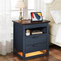 3 Drawer Nightstand with Charging Station and LED Lights P68817