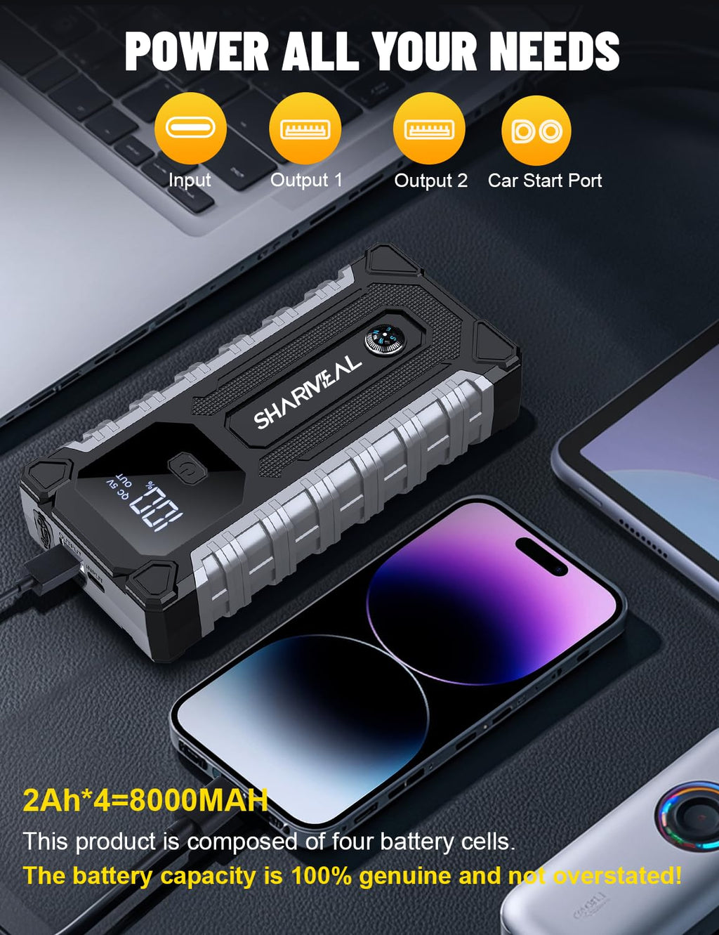 7000A 12V Portable Jump Starter with LED Light G43033