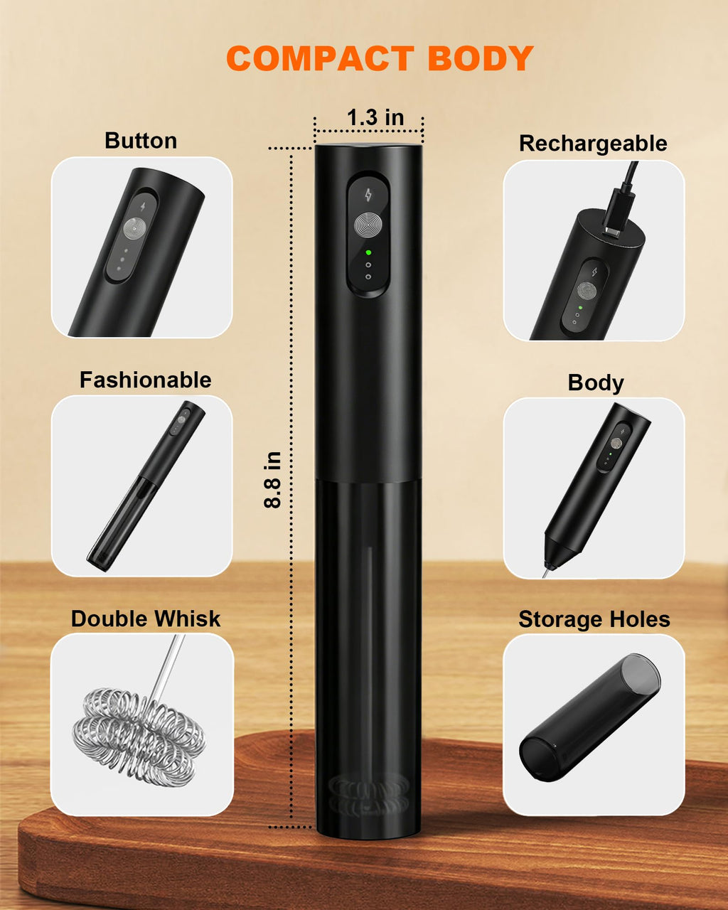 Rechargeable Handheld Milk Frother O8863