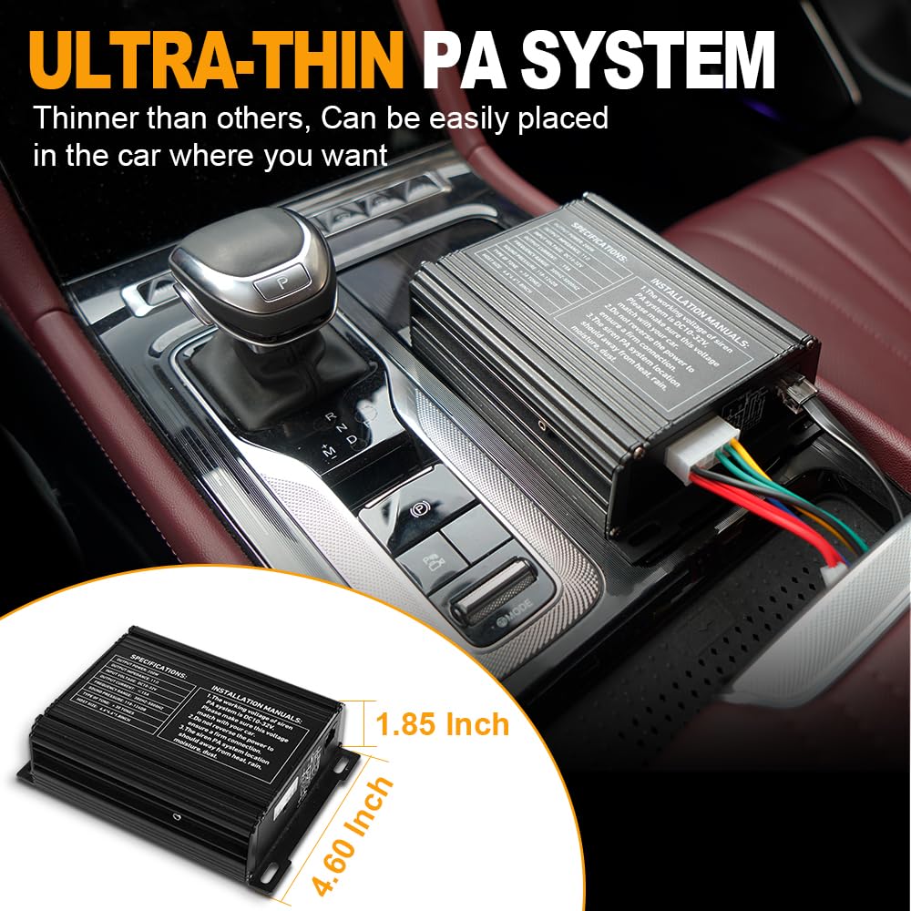 250W Multi-Tones Slim PA Siren Speaker with Handheld Controller & Mic K11531