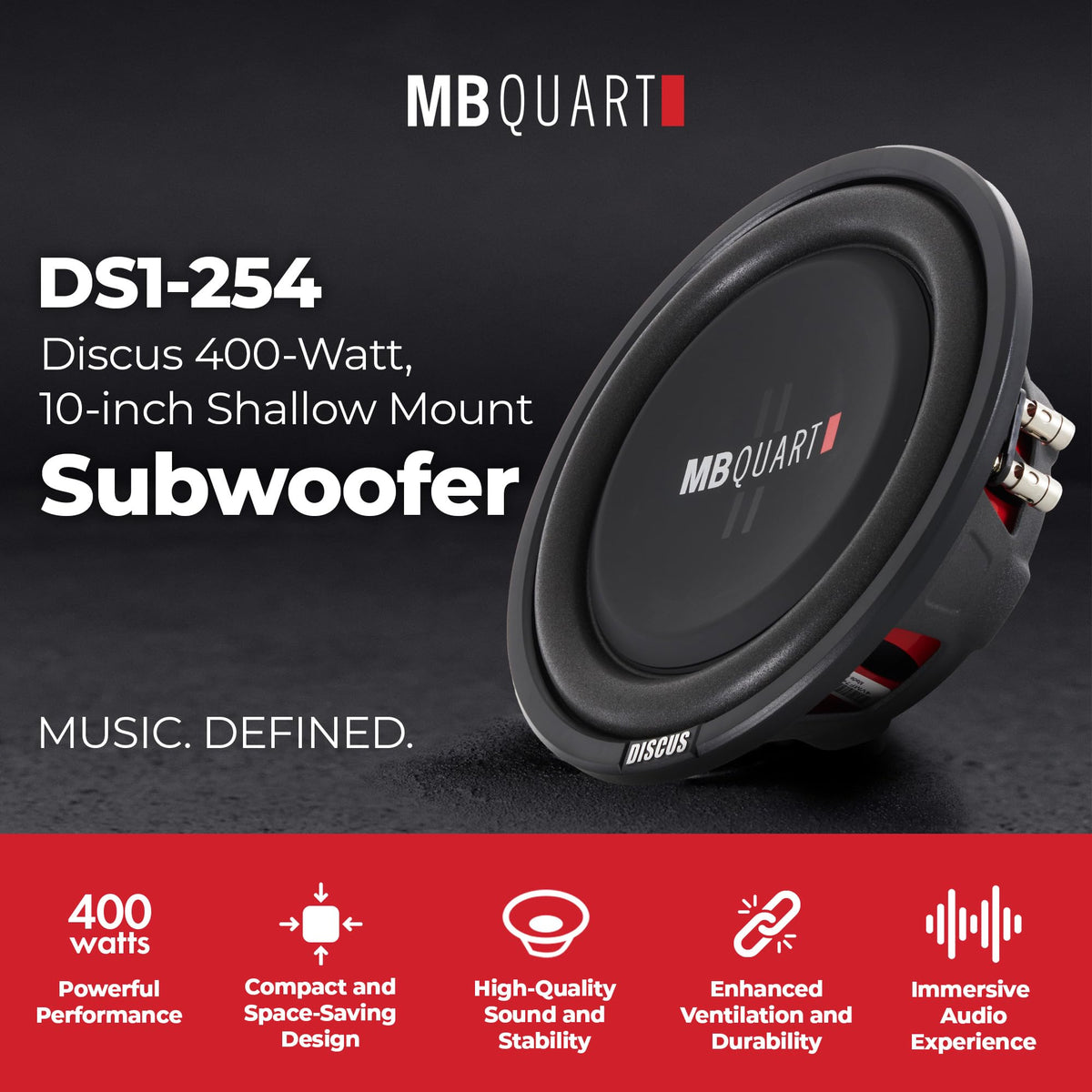 10 Inch 400W 4 Ohm DVC Car Subwoofer, 2 Pack L820