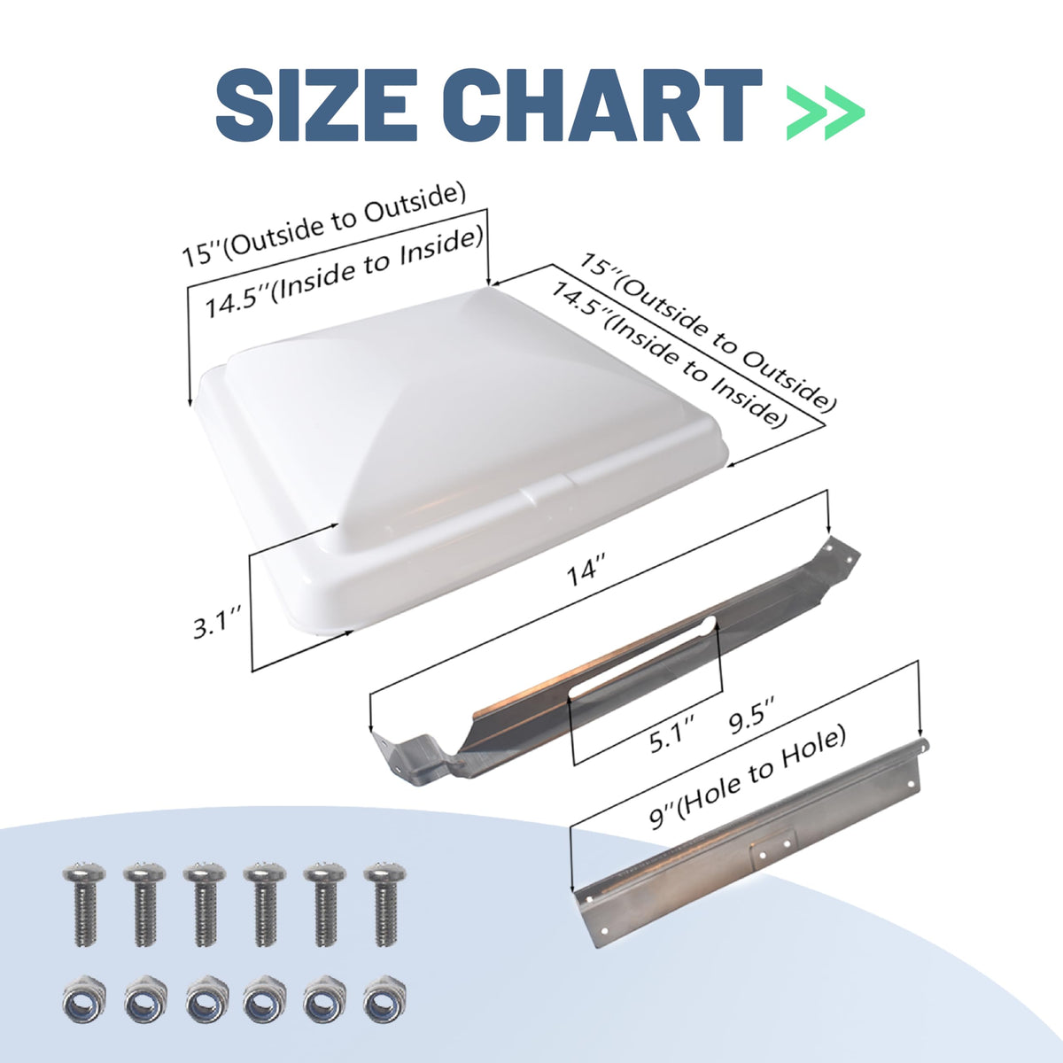 RV Roof Vent Cover 14" x 14" H27358