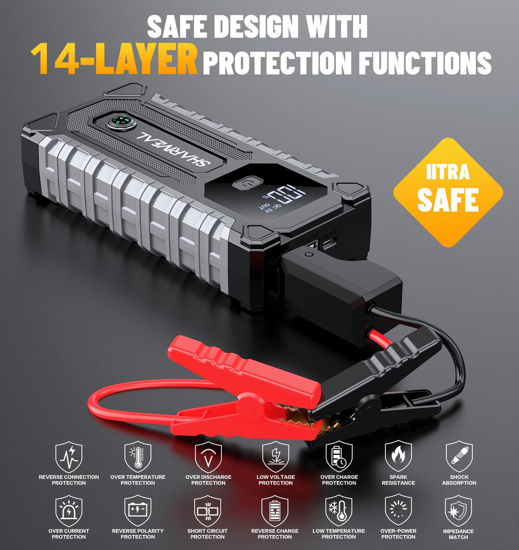 7000A 12V Portable Jump Starter with LED Light G43033
