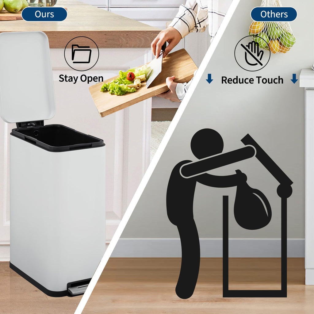 13.2 gal Stainless Steel Step Trash Can W710