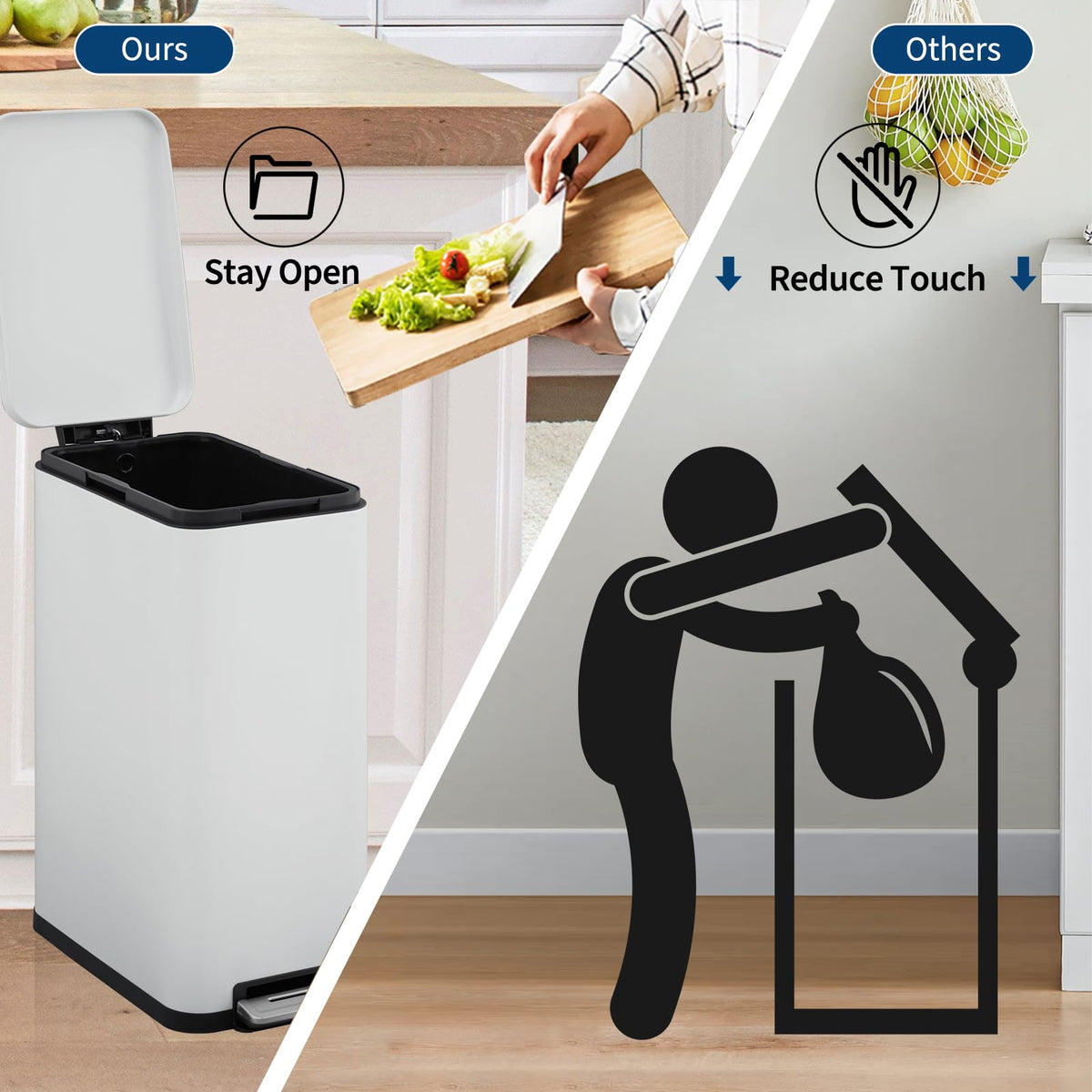 13.2 gal Stainless Steel Step Trash Can W710