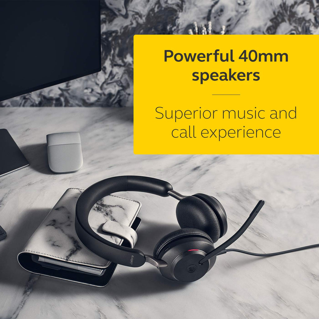 Wired Stereo Noise-Cancelling Headset with 3-Microphone Call Technology and USB-A Cable Black O8398