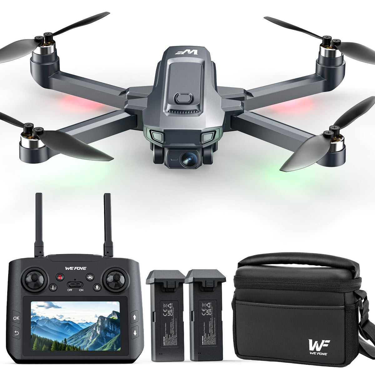 4K Foldable GPS Drone with 4.5" Screen Under 249g Black M43104