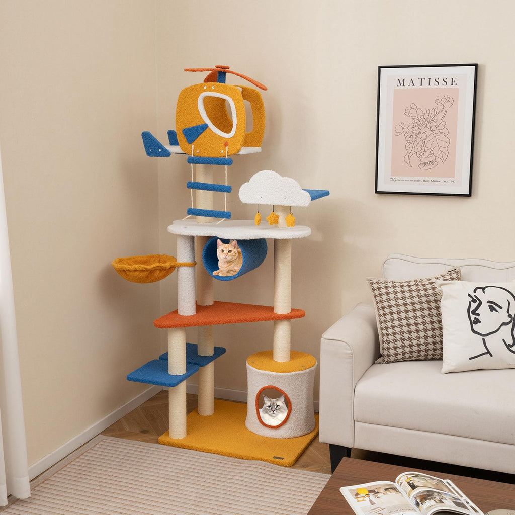 70 inch Multi-Level Cat Tree Tower with Scratching Posts I120946