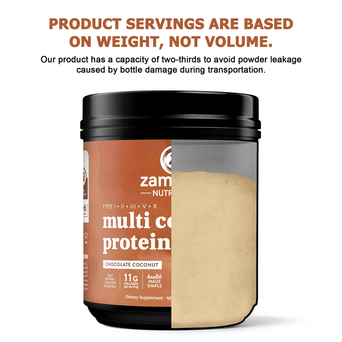 Multi Collagen Peptides Protein Powder, Chocolate, 1LB A21790