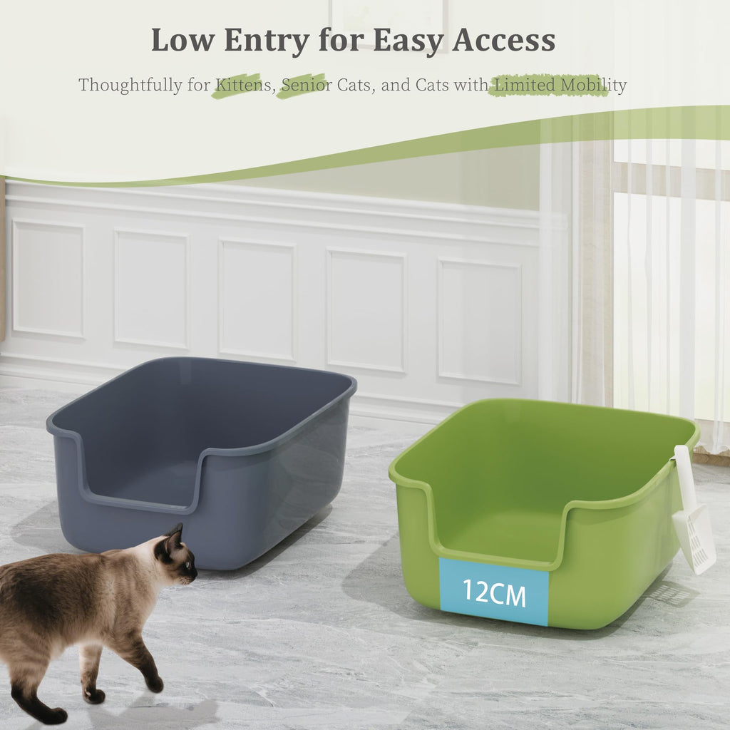 Large High Sided Cat Litter Box with Scoop 2 Pack U49047
