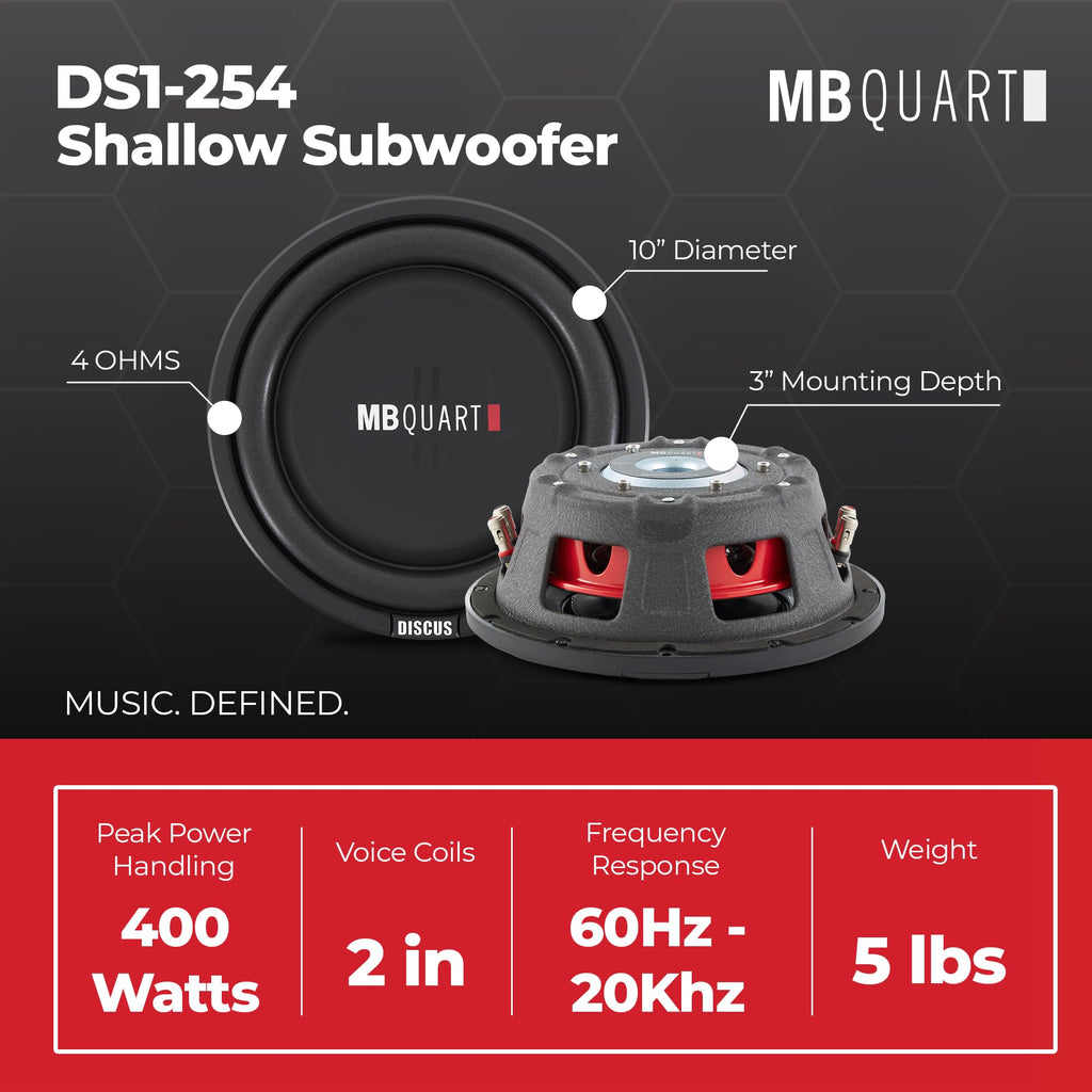 10 Inch 400W 4 Ohm DVC Car Subwoofer, 2 Pack L820