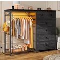 49.2" W Dresser with Hanging Rack & 6 Drawers P492