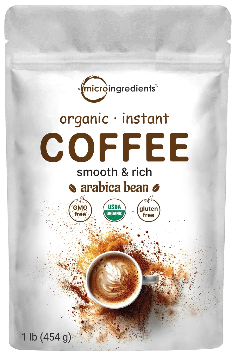 Organic Instant Coffee 1lb Powder Medium to Dark Roast Z521