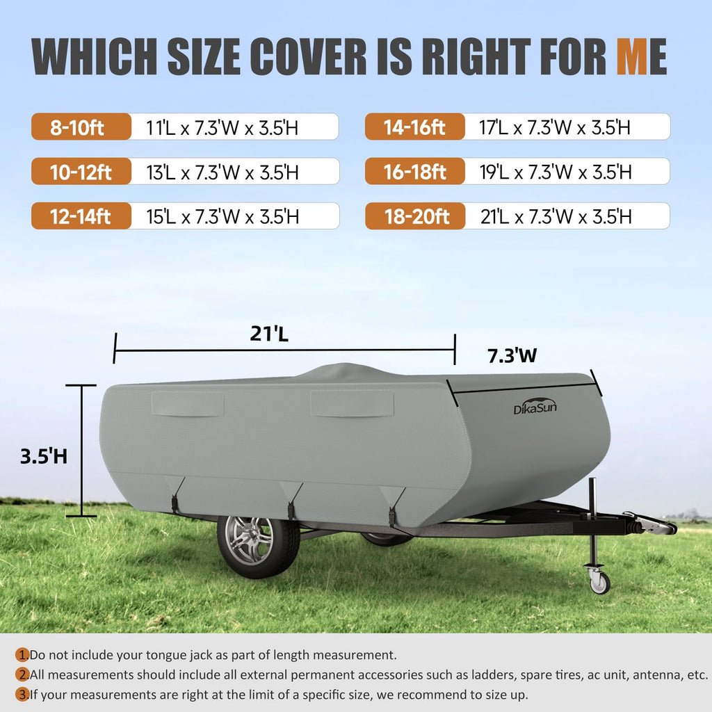 14' ~ 16' 7 Layers Waterproof Pop-up Camper Cover M1078