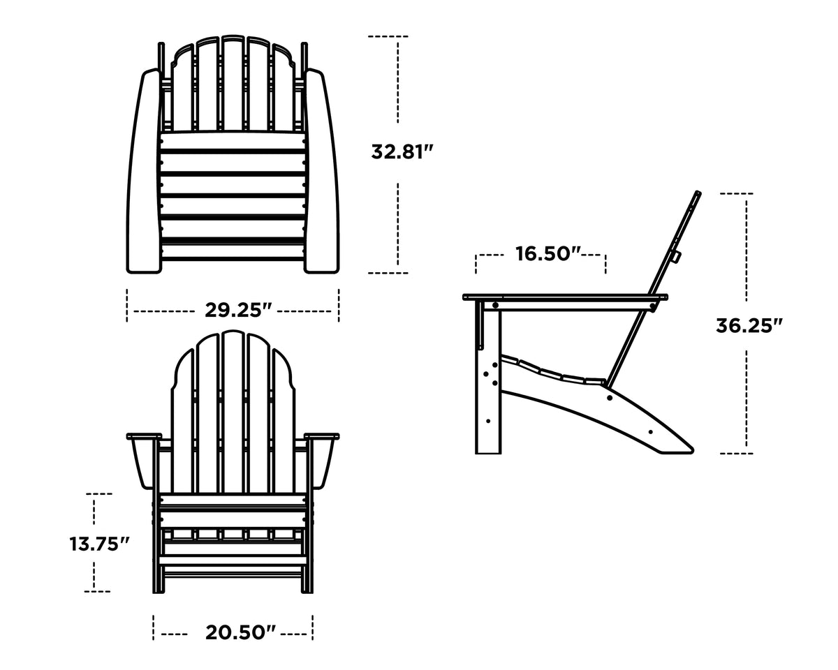 Pacific Blue Composite Adirondack Chair V795