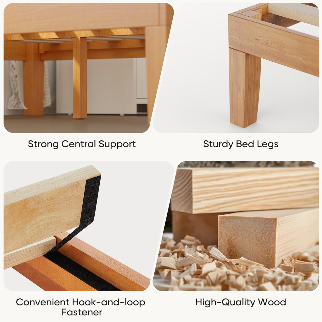Solid Wood Twin Bed Frame with Under Bed Storage V430911