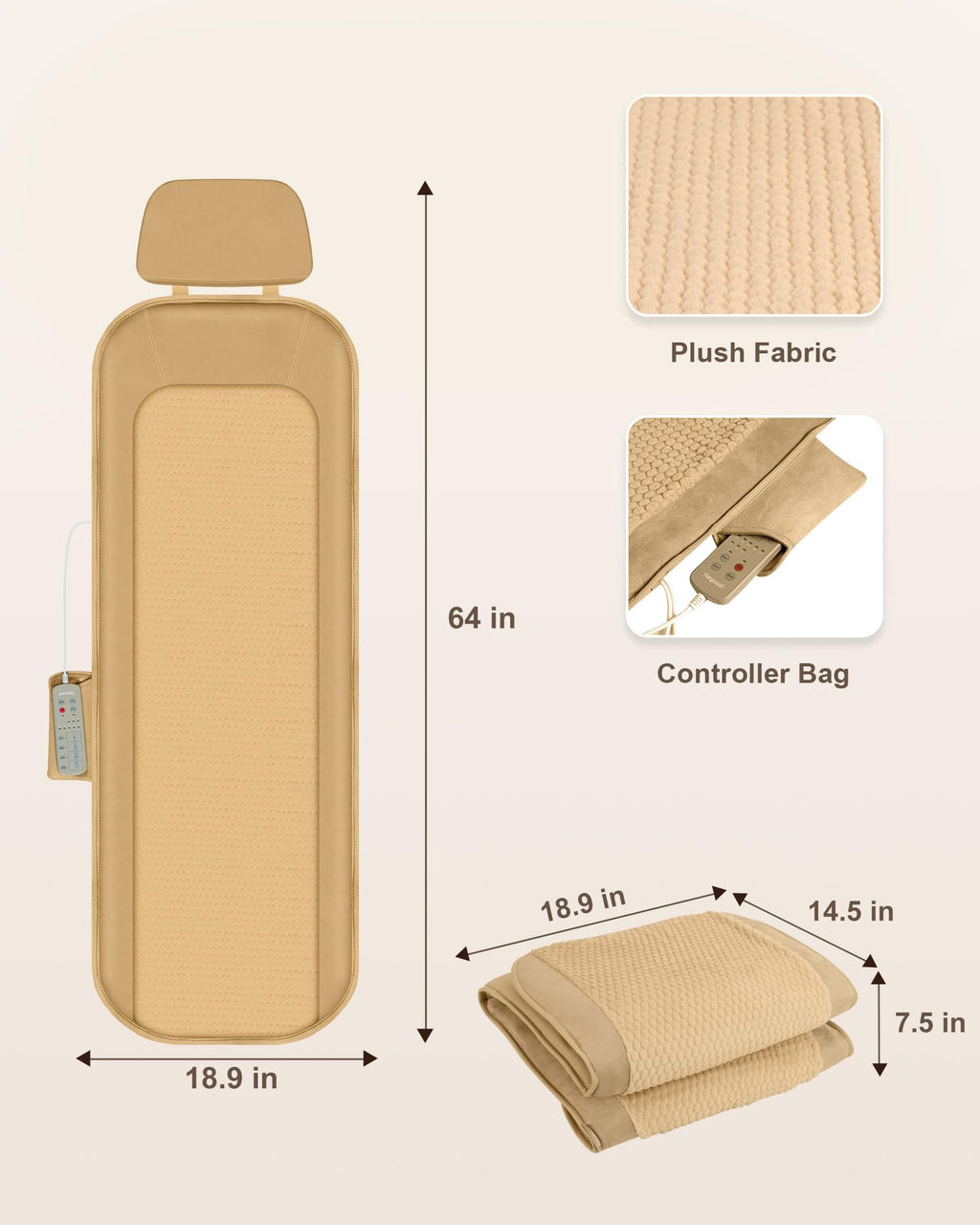 Foldable Full Body Massage Mat with Heat and Vibration W461
