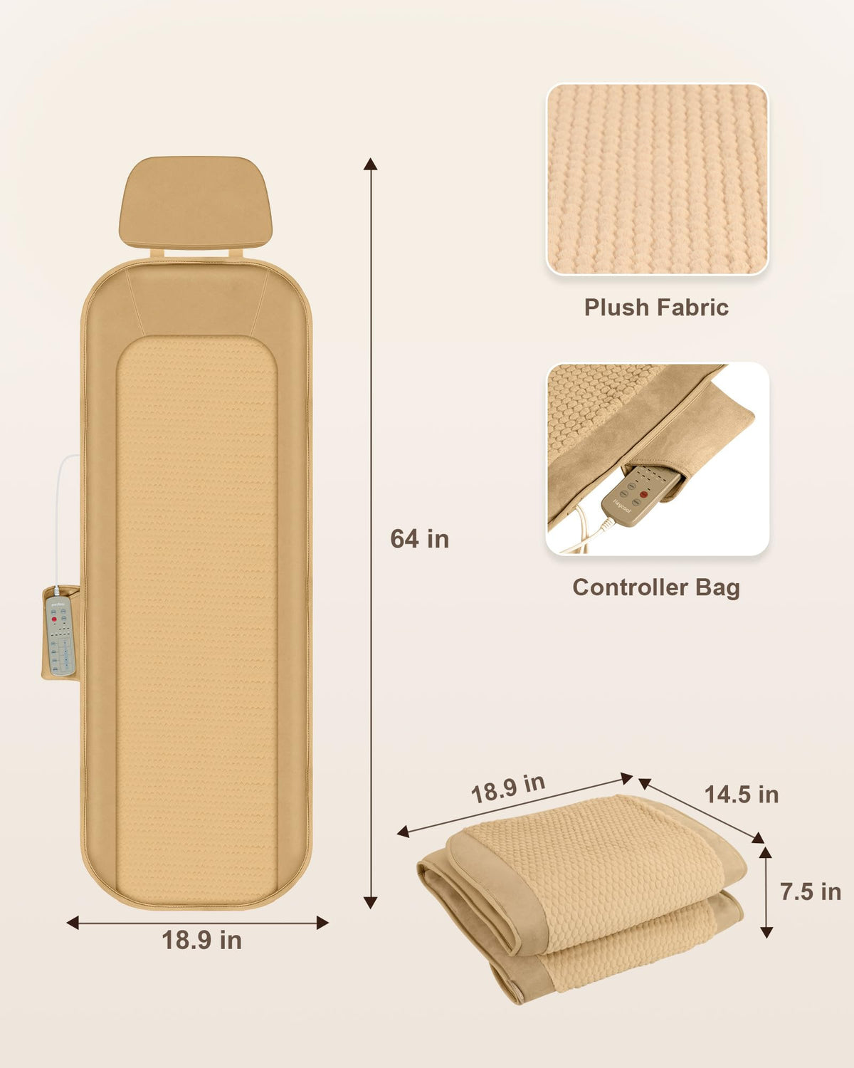 Foldable Full Body Massage Mat with Heat and Vibration W461