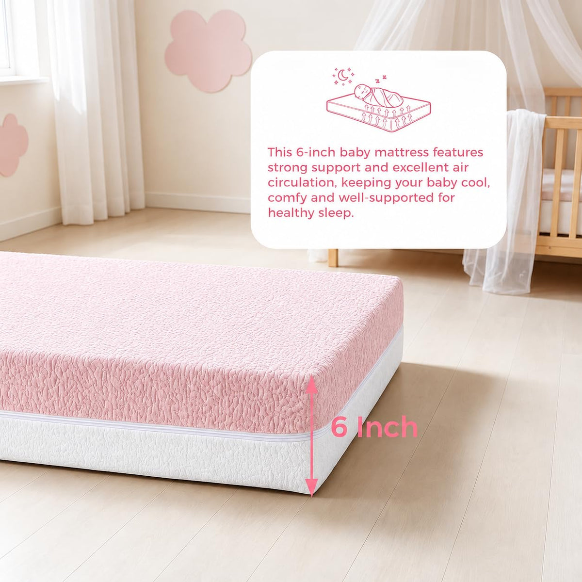 Dual Sided Gel Memory Foam Crib and Toddler Mattress P7257