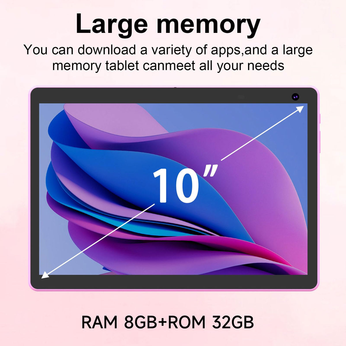 Android 15 Tablet 10 inch, 2 in 1 Tablet with Keyboard Case Mouse Stylus, 8GB RAM 32GB ROM, Quad Core, 1280x800 HD Screen, 6000mAh Q93776