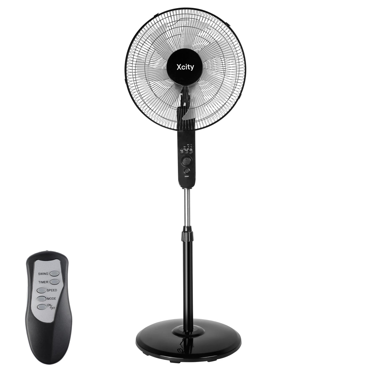 16 inch Oscillating Pedestal Fan, 3-Speed, Black U365