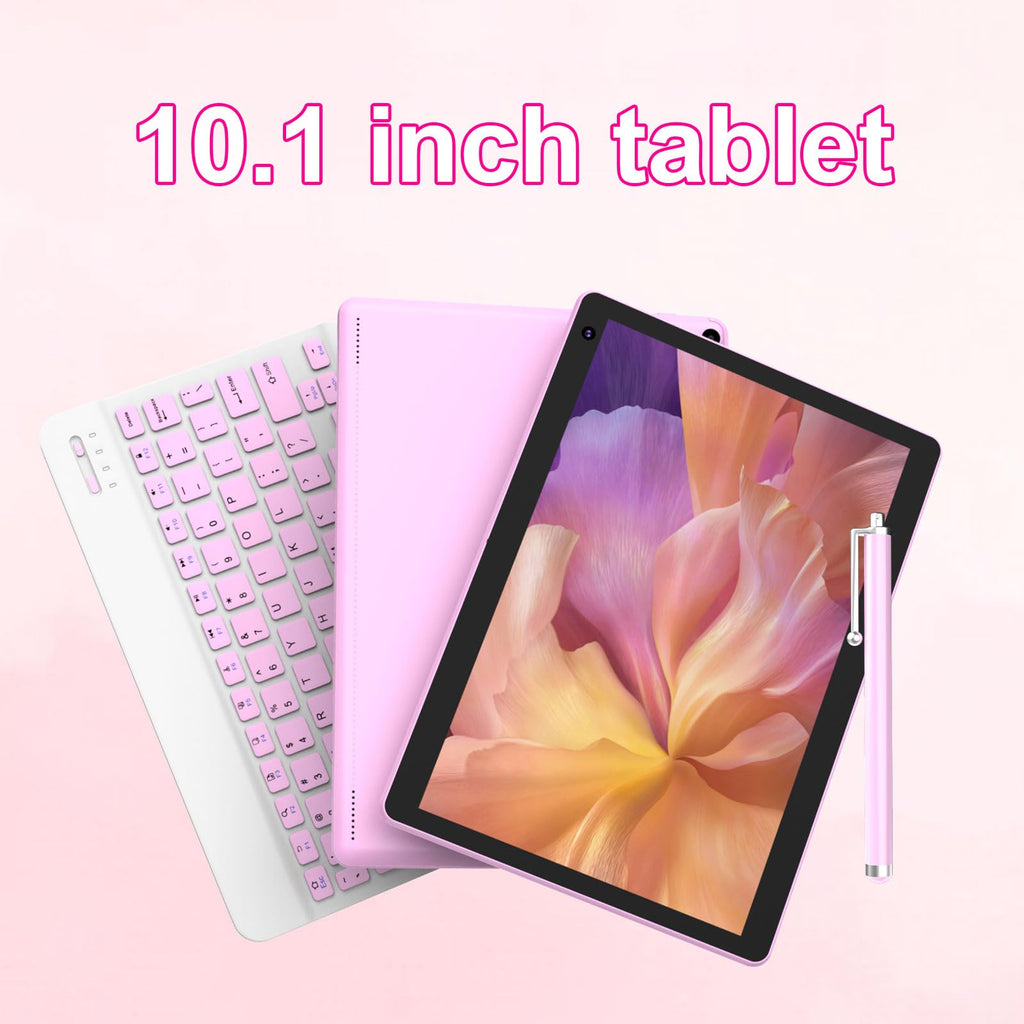 Android 15 Tablet 10 inch, 2 in 1 Tablet with Keyboard Case Mouse Stylus, 8GB RAM 32GB ROM, Quad Core, 1280x800 HD Screen, 6000mAh Q93776