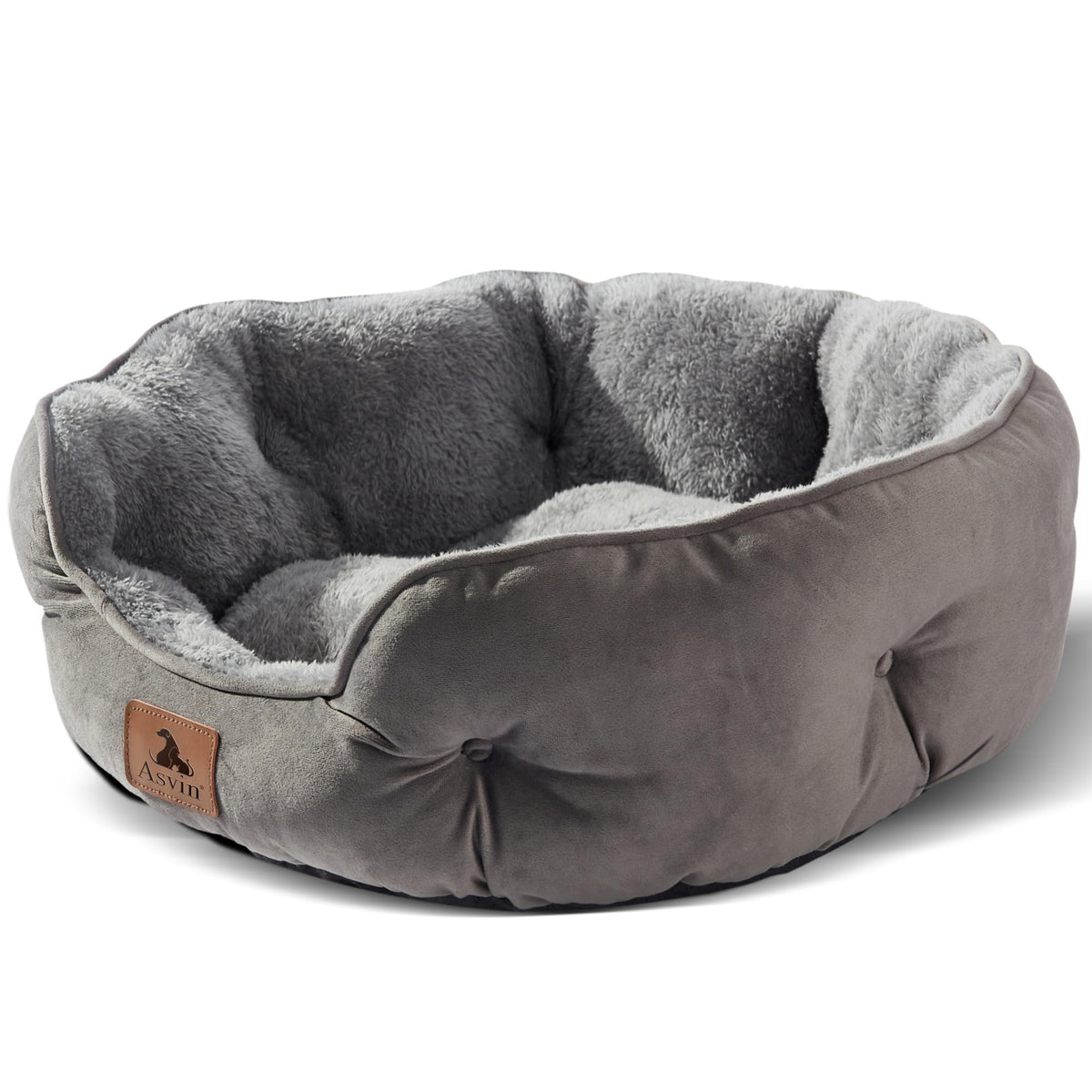 Small Dog Cat Pet Bed Machine Washable Grey 20 inches Z710