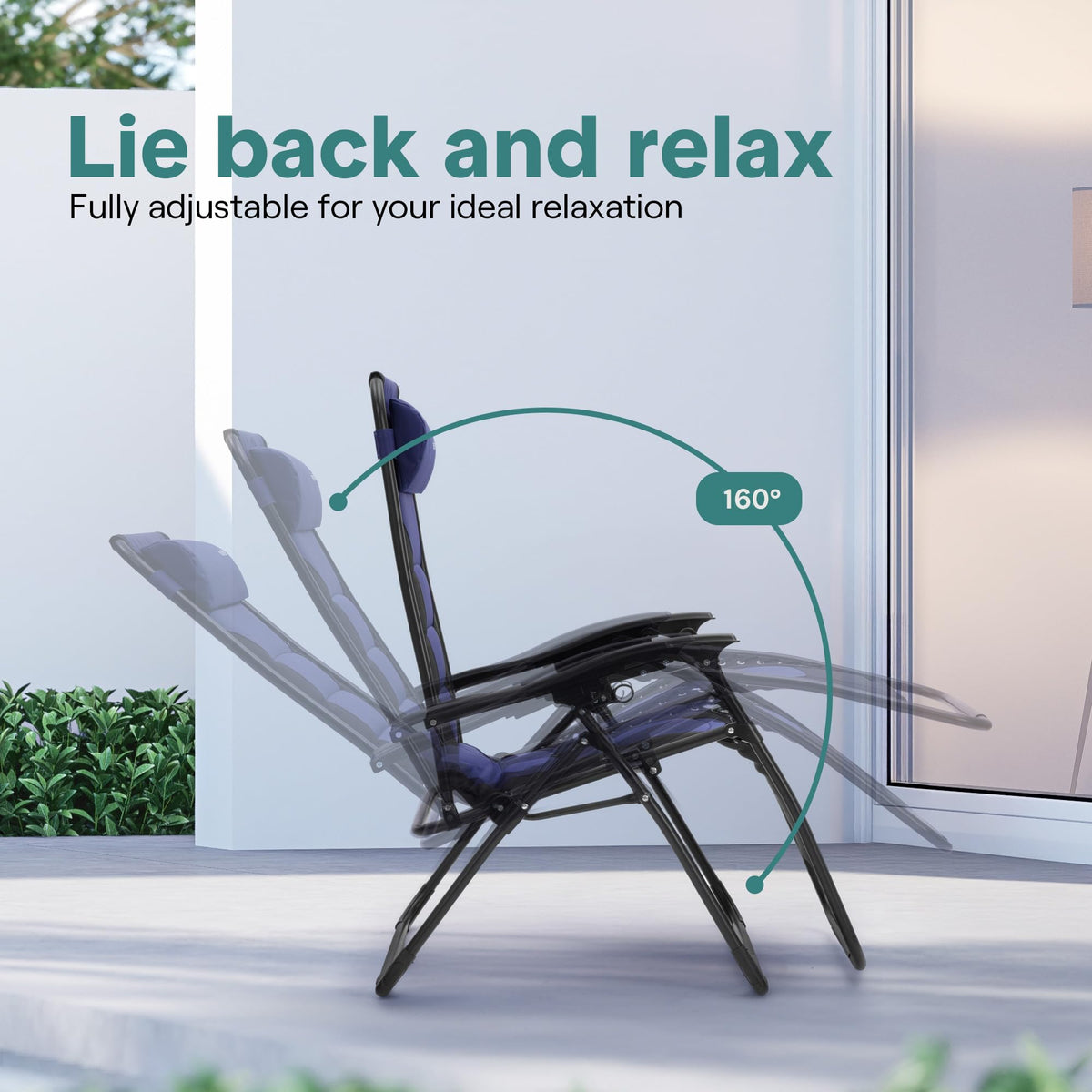 Foldable Adjustable Zero Gravity Lounge Chair with Cup Holder and Side Table S596