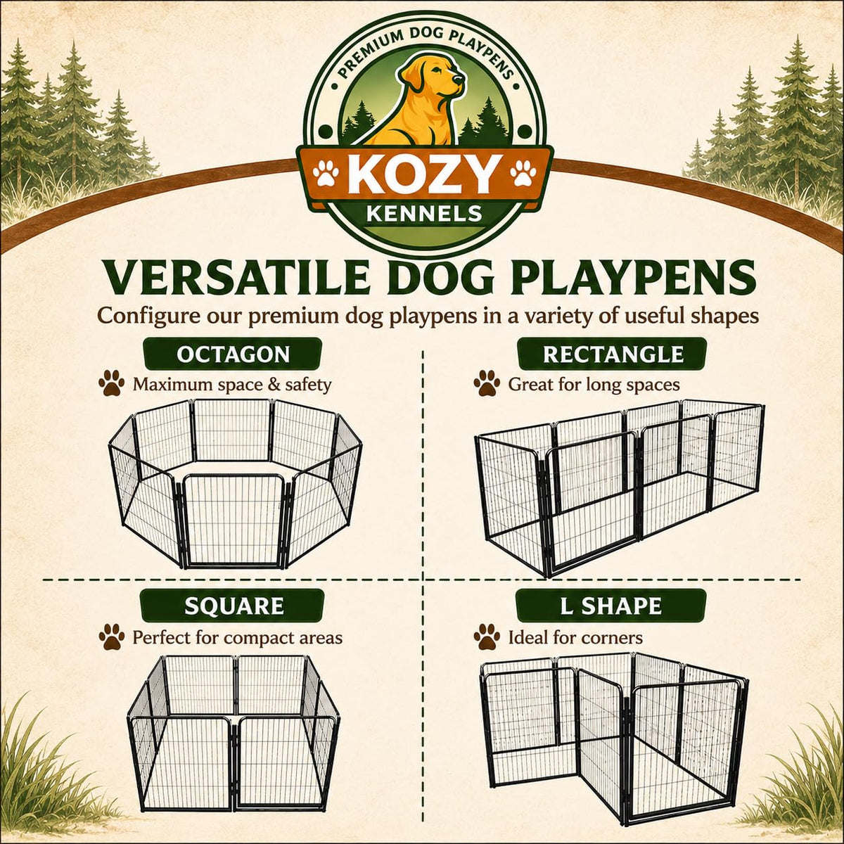 40'' 16 Panels Portable Dog Playpen C896
