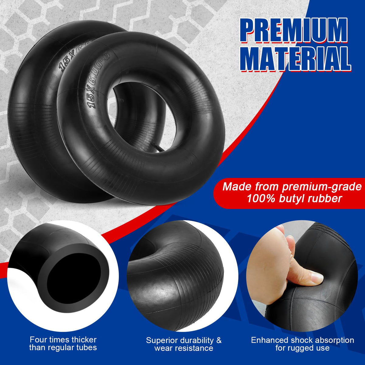 2 Pack 15 x 6.00-6 Inner Tubes Set P1482