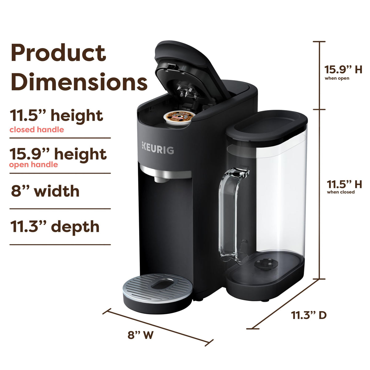 Black Single Serve K-Cup Pod Coffee Maker O71109
