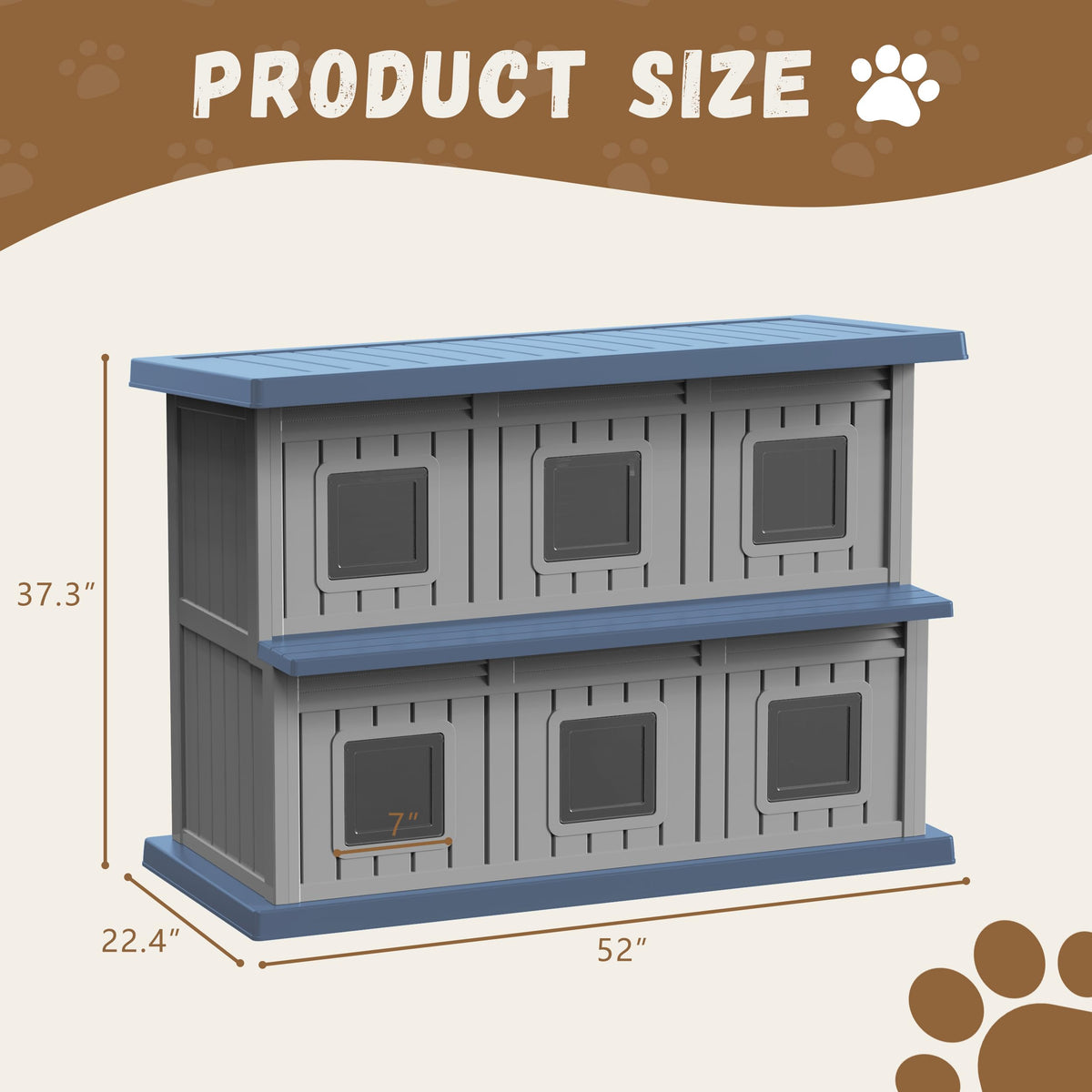 Resin Double-Decker Outdoor Cat House T535