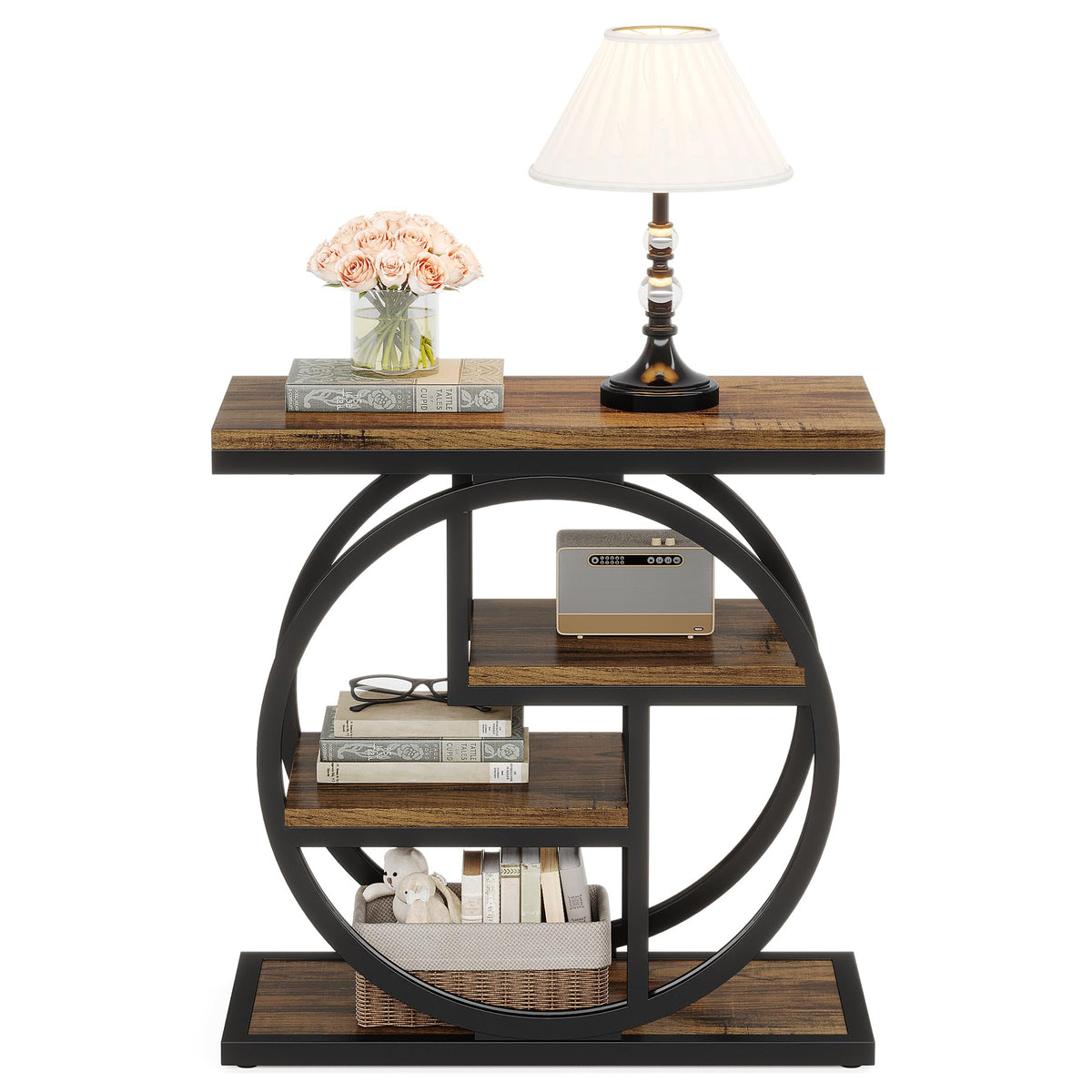 4-Tier Narrow Side Table with Storage Shelves M2300