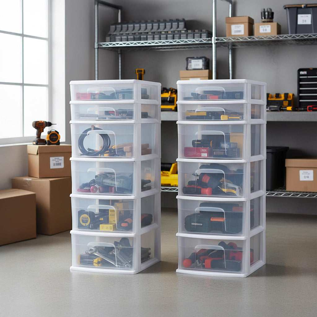 6 Drawer Plastic Storage Cart 2 Pack P8942