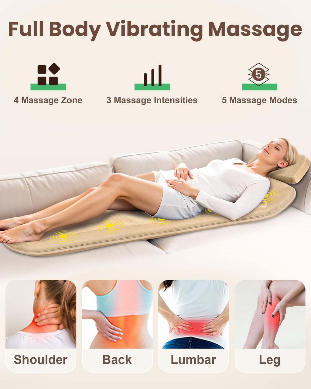 Foldable Full Body Massage Mat with Heat and Vibration W461