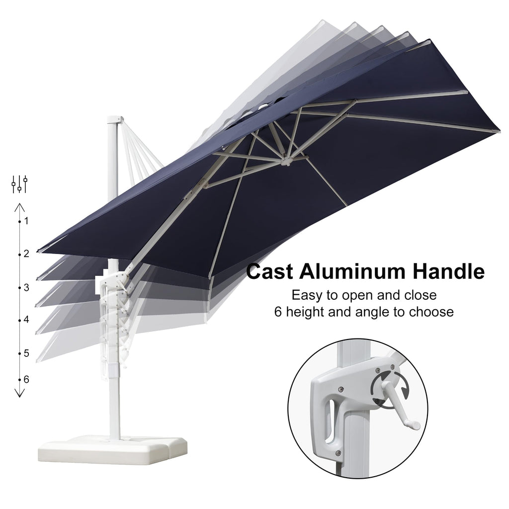 Navy Blue Aluminum Patio Umbrella with Base Z99635