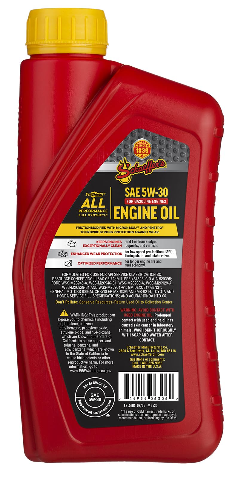 Full Synthetic 5W-30 Gasoline Engine Oil 1-quart bottle N28510