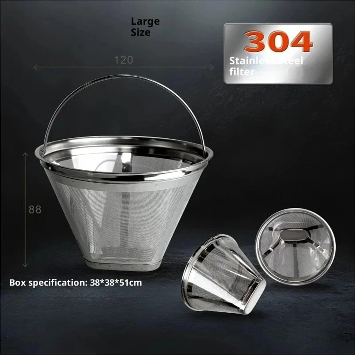 Steel Reusable Coffee Filter 8-12 Cups N908905