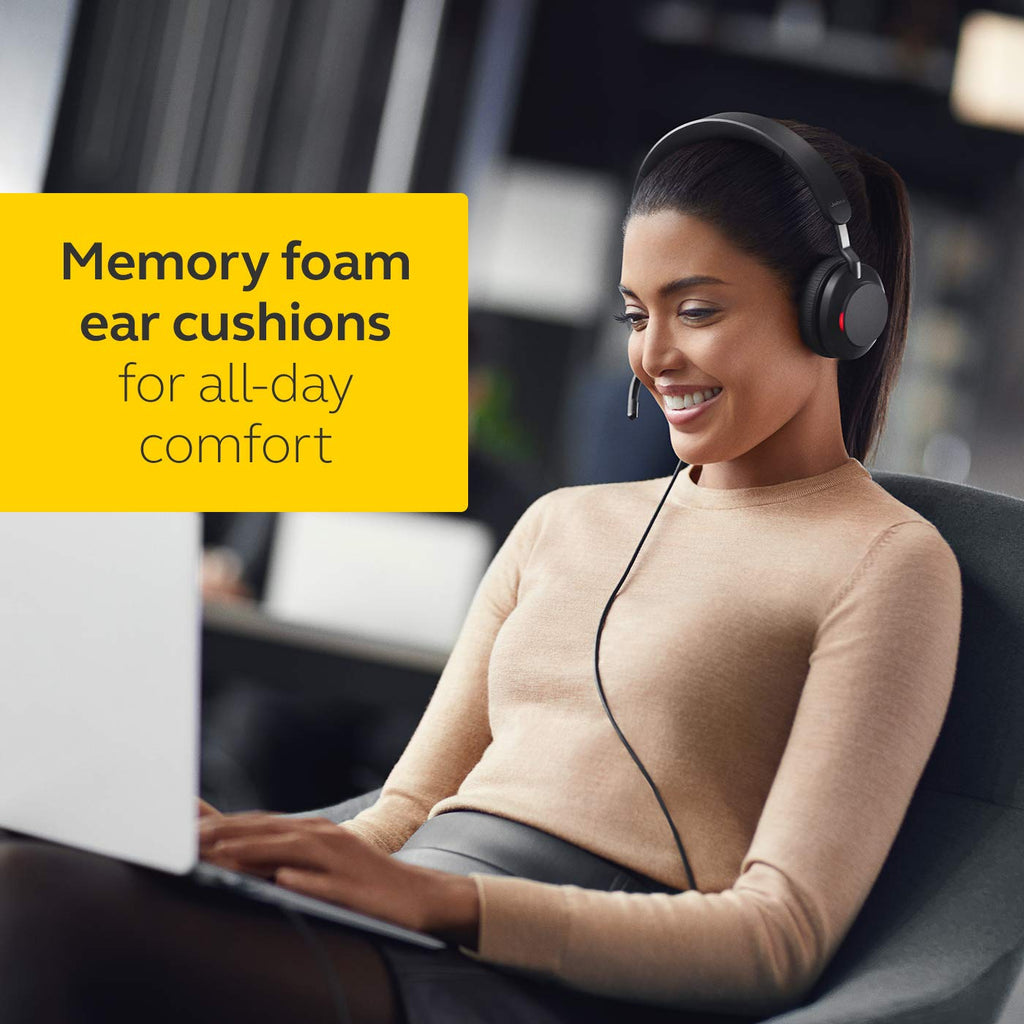 Wired Stereo Noise-Cancelling Headset with 3-Microphone Call Technology and USB-A Cable Black O8398