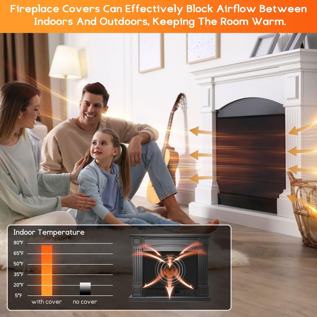 Magnetic Fireplace Cover Oxford Indoor Draft Stopper R954340