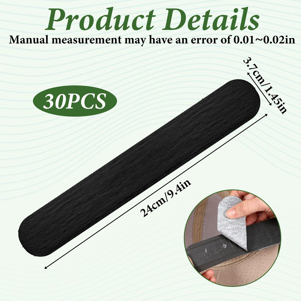 30 Pcs Disposable Hat Sweat Liner Sweatband Inserts X20340