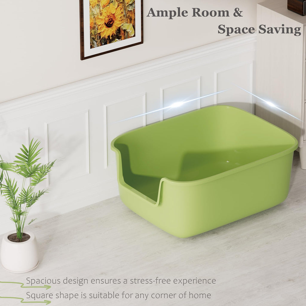 Large High Sided Cat Litter Box with Scoop 2 Pack U49047