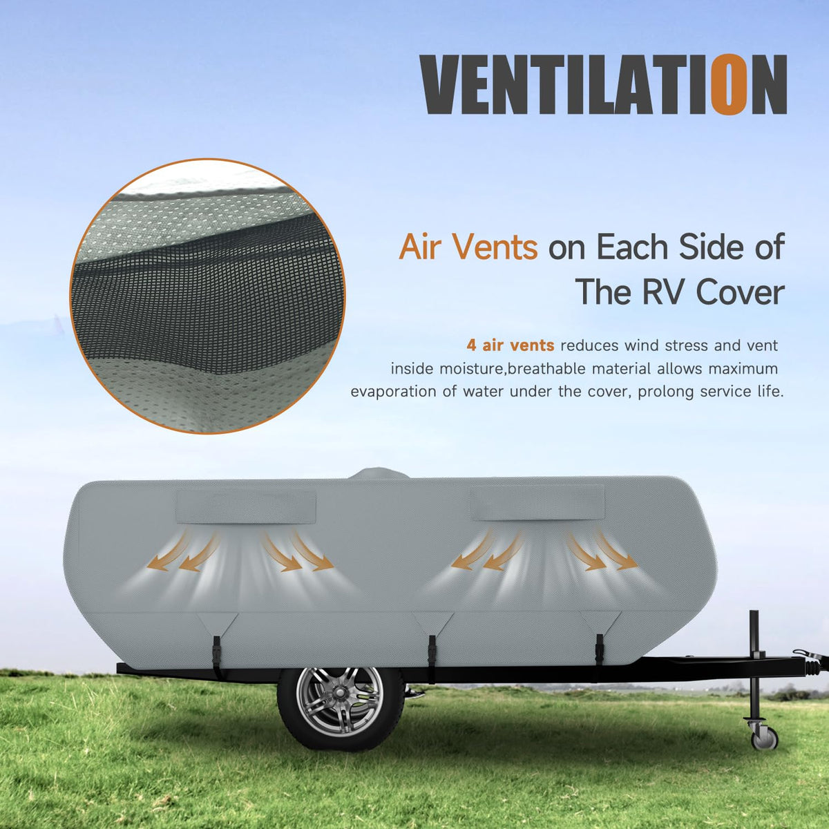 14' ~ 16' 7 Layers Waterproof Pop-up Camper Cover M1078